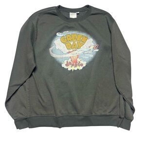 Green Day Dookie Album Logo Official Merch Crewneck Sweatshirt Charcoal Gray